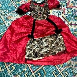 GIRLS HALLOWEEN PIRATE DRESS SIZE 7 - 8 includes Hat